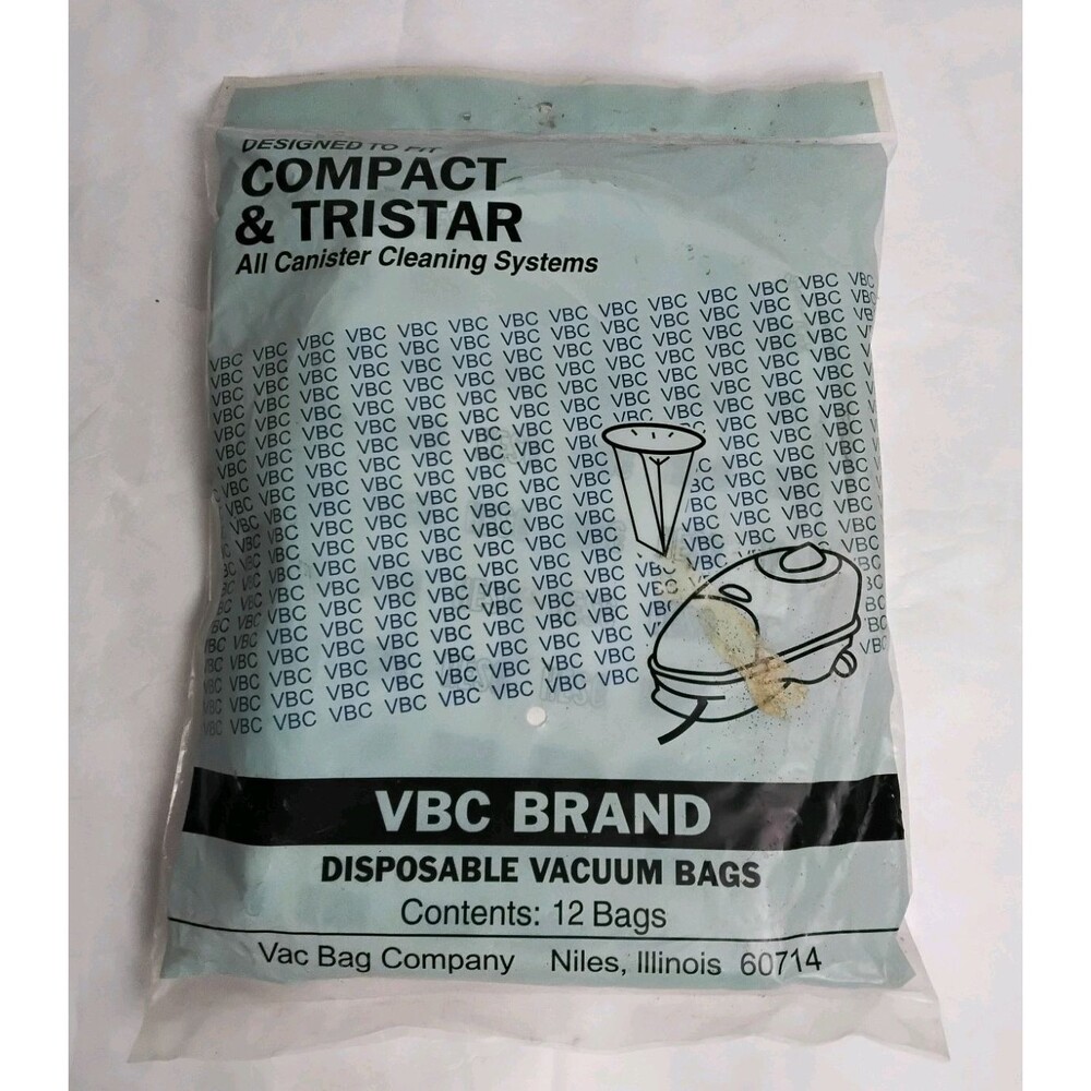 VBC Brand Tristar and Compact Canister Cleaning System 12 Disposable Vacuum Bags